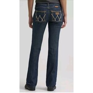 Wrangler Flame Resistant FR Dark Blue Mae Boot Cut Work Jeans 9x32 Warehouse